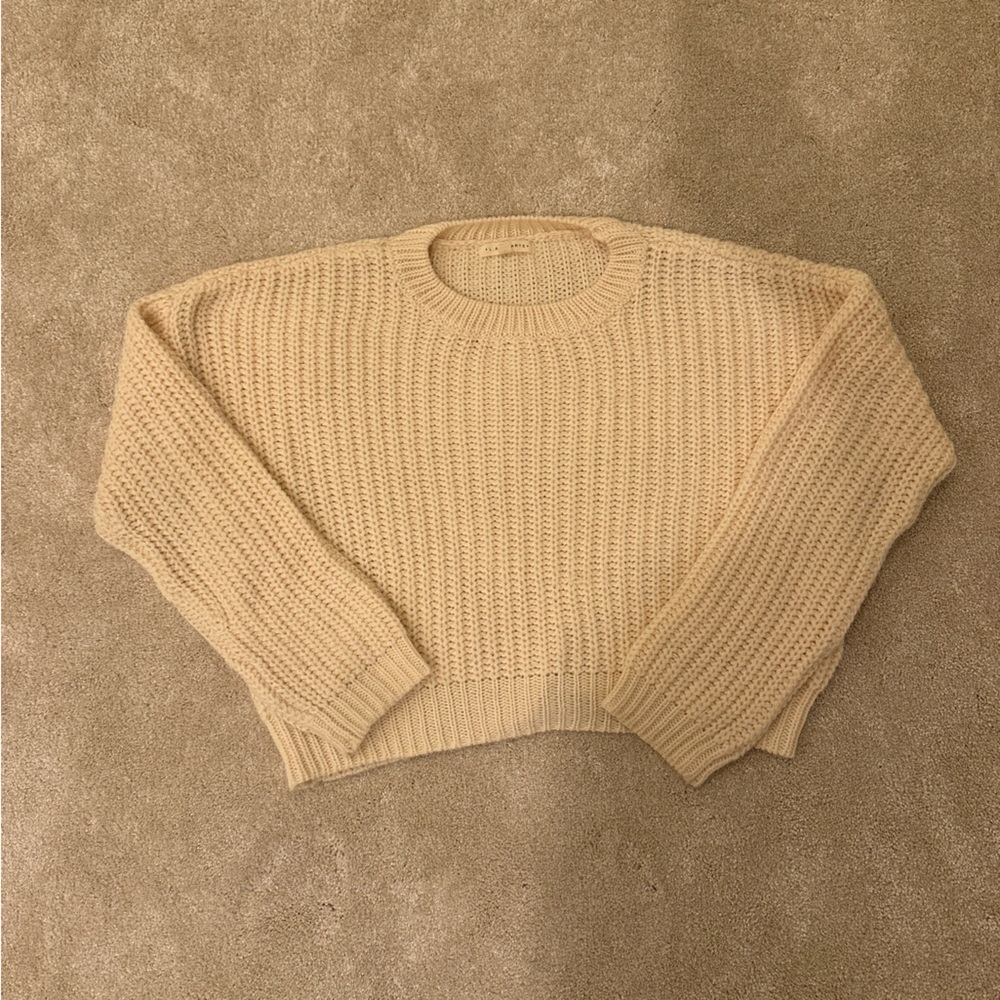 cream crewneck sweater